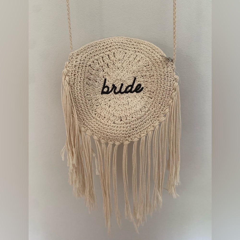 Bride Crochet Purse Crossbody Fringe Bag Boho